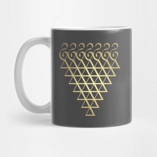 Indian Symbol of Knowledge and Wisdom Saraswati Yantra Seven Stroke Golden Mug